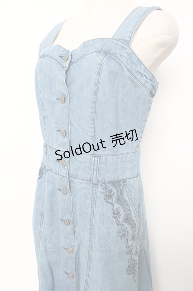 画像3: axes femme / 前釦ビスチェ風ジャンスカ M ウォッシュ Y-25-12-10-060-AX-OP-SZ-ZI (3)