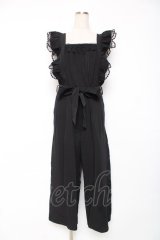 axes femme / フリル×レースサロペット M 黒 Y-25-12-10-061-AX-OP-SZ-ZY