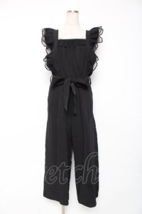 axes femme / フリル×レースサロペット M 黒 Y-25-12-10-061-AX-OP-SZ-ZY