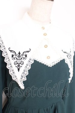 画像3: axes femme POETIQUE / 刺繍襟付きシスターワンピース M グリーン Y-25-12-10-067-AX-OP-SZ-ZY