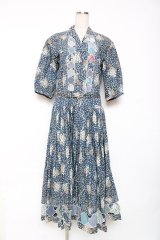 PINK HOUSE / シロツメクサパッチワークワンピース  ブルー Y-25-12-10-068-LO-OP-SZ-ZY