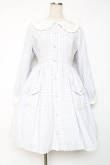 Angelic Pretty / Macaron Tweedワンピース  サックス Y-25-12-10-070-AP-OP-SZ-ZY