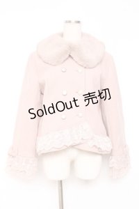 axes femme / 裾レースショートコート M ピンク Y-25-12-10-073-AX-CO-SZ-ZY