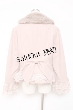 画像2: axes femme / 裾レースショートコート M ピンク Y-25-12-10-073-AX-CO-SZ-ZY