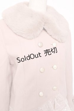 画像3: axes femme / 裾レースショートコート M ピンク Y-25-12-10-073-AX-CO-SZ-ZY