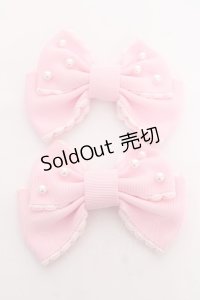 Angelic Pretty / パールリボンクリップセット  ピンク Y-25-12-10-011-AP-AC-SZ-ZY