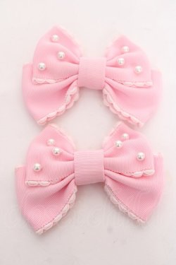 画像1: Angelic Pretty / パールリボンクリップセット  ピンク Y-25-12-10-011-AP-AC-SZ-ZY