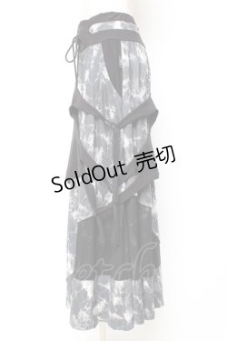 画像2: Ozz Croce / クロス×歯車ptタイダイ変形スカート  黒×グレー Y-25-12-10-079-OO-SK-SZ-ZY