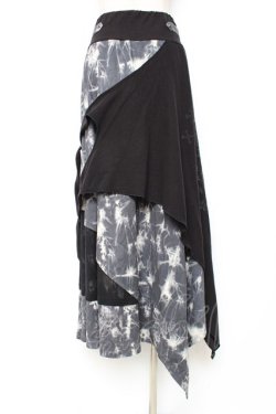 画像3: Ozz Croce / クロス×歯車ptタイダイ変形スカート  黒×グレー Y-25-12-10-079-OO-SK-SZ-ZY