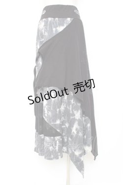 画像3: Ozz Croce / クロス×歯車ptタイダイ変形スカート  黒×グレー Y-25-12-10-079-OO-SK-SZ-ZY