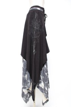 画像4: Ozz Croce / クロス×歯車ptタイダイ変形スカート  黒×グレー Y-25-12-10-079-OO-SK-SZ-ZY