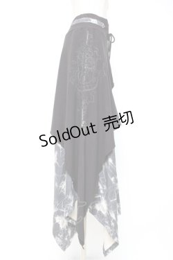 画像4: Ozz Croce / クロス×歯車ptタイダイ変形スカート  黒×グレー Y-25-12-10-079-OO-SK-SZ-ZY