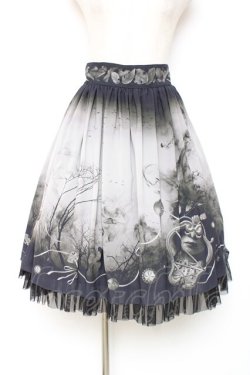 画像1: abilletage / ヴィランズ柄シフォンスカート(ミディアム)  黒 Y-25-12-10-080-GO-SK-SZ-ZY
