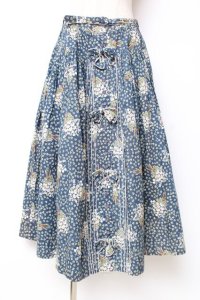 PINK HOUSE / クローバー&シロツメクサスカート  ブルー Y-25-12-10-082-LO-SK-SZ-ZY