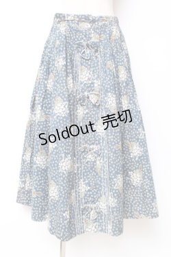 画像1: PINK HOUSE / クローバー&シロツメクサスカート  ブルー Y-25-12-10-082-LO-SK-SZ-ZY