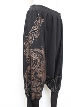 画像3: Qutie Frash / ドラゴンプリントサルエルパンツ  黒 Y-25-12-10-083-QU-PA-SZ-ZY