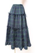 axes femme POETIQUE / チェック柄ティアードスカート M グリーン Y-25-12-10-084-AX-SK-SZ-ZY