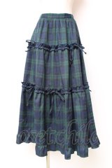 axes femme POETIQUE / チェック柄ティアードスカート M グリーン Y-25-12-10-084-AX-SK-SZ-ZY