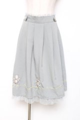 axes femme / ブーケ刺繍タックスカート M ミント Y-25-12-10-087-AX-SK-SZ-ZY