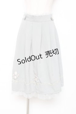 画像1: axes femme / ブーケ刺繍タックスカート M ミント Y-25-12-10-087-AX-SK-SZ-ZS