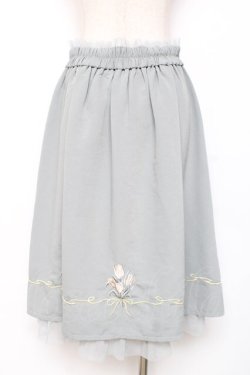画像2: axes femme / ブーケ刺繍タックスカート M ミント Y-25-12-10-087-AX-SK-SZ-ZY