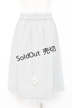 画像2: axes femme / ブーケ刺繍タックスカート M ミント Y-25-12-10-087-AX-SK-SZ-ZS