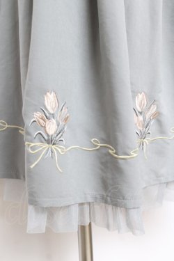 画像4: axes femme / ブーケ刺繍タックスカート M ミント Y-25-12-10-087-AX-SK-SZ-ZY