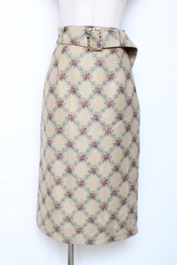 画像1: axes femme / フラワープリントスカート M イエロー Y-25-12-10-089-AX-SK-SZ-ZY