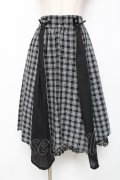 axes femme / パターン切替チェックスカート M 黒 Y-25-12-10-090-AX-SK-SZ-ZY