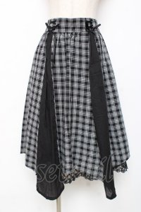 axes femme / パターン切替チェックスカート M 黒 Y-25-12-10-090-AX-SK-SZ-ZY