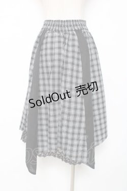 画像2: axes femme / パターン切替チェックスカート M 黒 Y-25-12-10-090-AX-SK-SZ-ZI