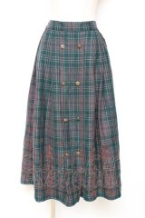 axes femme / フロッキーチェックスカート M グリーン Y-25-12-10-091-AX-SK-SZ-ZY