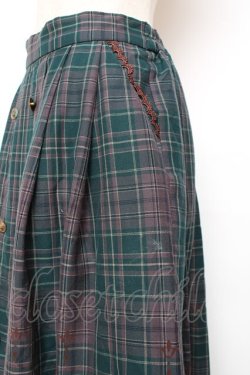 画像3: axes femme / フロッキーチェックスカート M グリーン Y-25-12-10-091-AX-SK-SZ-ZY