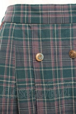 画像4: axes femme / フロッキーチェックスカート M グリーン Y-25-12-10-091-AX-SK-SZ-ZY