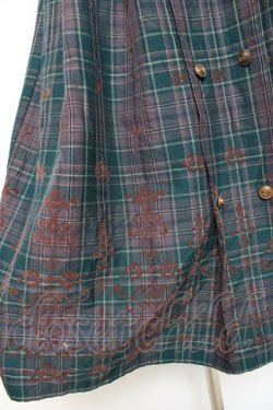 画像5: axes femme / フロッキーチェックスカート M グリーン Y-25-12-10-091-AX-SK-SZ-ZY