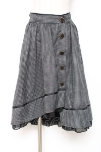 axes femme POETIQUE / 千鳥格子ボタンスカート M 黒 Y-25-12-10-092-AX-SK-SZ-ZY