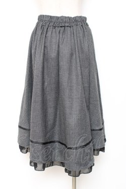 画像2: axes femme POETIQUE / 千鳥格子ボタンスカート M 黒 Y-25-12-10-092-AX-SK-SZ-ZY