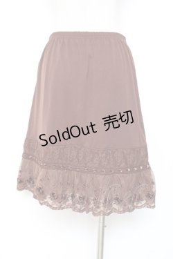 画像2: axes femme / バラ刺繍ペチスカート M 茶 Y-25-12-10-095-AX-SK-SZ-ZY