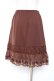 画像2: axes femme / バラ刺繍ペチスカート M 茶 Y-25-12-10-095-AX-SK-SZ-ZY (2)