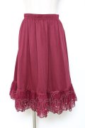 axes femme / レース重ねペチスカート M ワイン Y-25-12-10-096-AX-SK-SZ-ZY