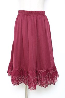 画像1: axes femme / レース重ねペチスカート M ワイン Y-25-12-10-096-AX-SK-SZ-ZY