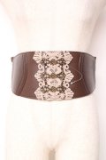 axes femme / バラ金具使いゴムベルト  Dブラウン Y-25-12-10-015-AX-ZA-SZ-ZY