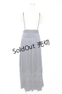 axes femme POETIQUE / サス付きサテンプリーツパンツ M 紺 Y-25-12-10-100-AX-PA-SZ-ZY