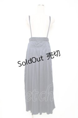 画像1: axes femme POETIQUE / サス付きサテンプリーツパンツ M 紺 Y-25-12-10-100-AX-PA-SZ-ZY