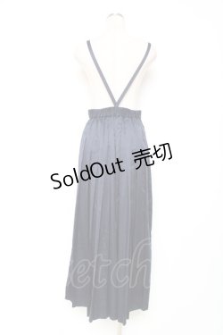 画像2: axes femme POETIQUE / サス付きサテンプリーツパンツ M 紺 Y-25-12-10-100-AX-PA-SZ-ZY