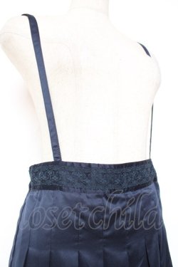 画像3: axes femme POETIQUE / サス付きサテンプリーツパンツ M 紺 Y-25-12-10-100-AX-PA-SZ-ZY