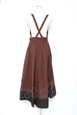 画像2: axes femme / サス付き裾レースイレヘムスカート M Dブラウン Y-25-12-10-101-AX-SK-SZ-ZY