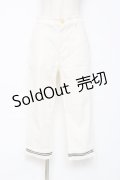 axes femme / レースアップクロップドパンツ L 白 Y-25-12-10-102-AX-PA-SZ-ZI