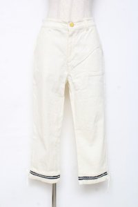 axes femme / レースアップクロップドパンツ L 白 Y-25-12-10-102-AX-PA-SZ-ZY