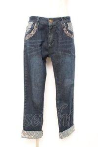 axes femme / 裾ストライプデニムパンツ L インディゴ Y-25-12-10-105-AX-PA-SZ-ZY